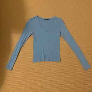 Brandy Melville Baby Blue Long Sleeve V-Neck